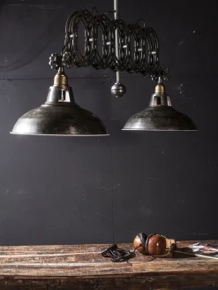 Ausziehbare Hängelampe Scherenlampe Industrial Dexter Double Metall-Vintagehaus Lampen New