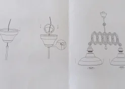 Ausziehbare Hängelampe Scherenlampe Industrial Dexter Double Metall-Vintagehaus Lampen New