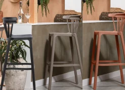 Barstuhl Barhocker Outdoor Bliss Kunstoff Gastro Schwarz-WOOOD New