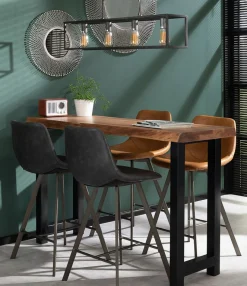 Barstuhl Barhocker Zig Zag Industrial Cognac-Vintagehaus Outlet