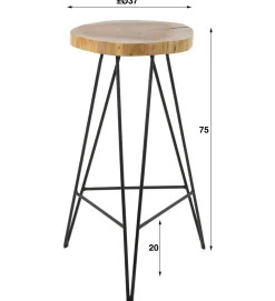 Bartischset Edge Industrial 130 + 4 Barhocker Baumscheibe-Vintagehaus New