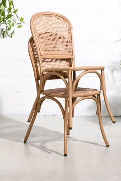 Bistrostuhl Outdoorstuhl Cabana PE-Rattangeflecht/Alu-Vintagehaus Discount