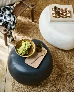 Couchtisch Beistelltisch Outdoor Pebble Klein Betonoptik Weiß-Vintagehaus