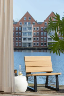 Couchtisch Beistelltisch Outdoor Pebble Klein Betonoptik Weiß-Vintagehaus