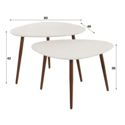 Couchtisch Beistelltisch 2er Set Triangular Stone Organic-Vintagehaus Best