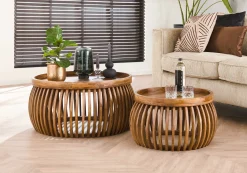 Couchtisch Retro Tweak Mangoholz 2er Set-Vintagehaus Discount