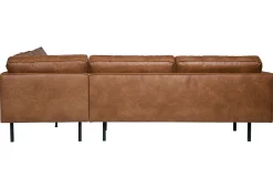 Ecksofa Eckbank Leder Rodeo 3-Sitzer Cognac Rechts 266/213 cm-BePureHome Hot