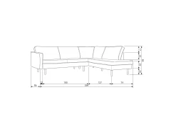 Ecksofa Eckbank Leder Rodeo 3-Sitzer Cognac Rechts 266/213 cm-BePureHome Hot