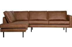 Ecksofa Eckbank Leder Rodeo 3-Sitzer Cognac Links 266/213 cm-BePureHome Discount