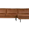Ecksofa Leder Rodeo 3-Sitzer Cognac Rechts 300/160-BePureHome Best