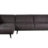 Ecksofa Recycle Leder Statement Dunkelgrau Links 274 x 210-BePureHome Best
