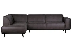 Ecksofa Recycle Leder Statement Dunkelgrau Links 274 x 210-BePureHome Best