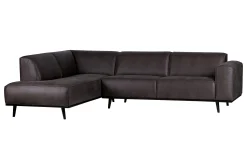 Ecksofa Recycle Leder Statement Dunkelgrau Links 274 x 210-BePureHome Best