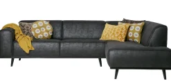 Ecksofa Recycle Leder Statement Dunkelgrau Rechts 274 x 210-BePureHome Hot