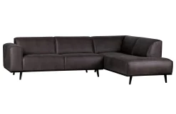 Ecksofa Recycle Leder Statement Dunkelgrau Rechts 274 x 210-BePureHome Hot