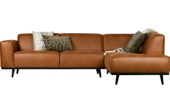 Ecksofa Recycle Leder Statement Cognac Rechts 274 x 210-BePureHome