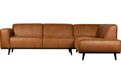 Ecksofa Recycle Leder Statement Cognac Rechts 274 x 210-BePureHome