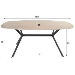 5er Set Essgruppe Esstisch Arch 180 Travertin Keramik Metallbeine + 4 Stühle Boucle-Vintagehaus Online