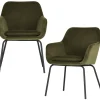 2er Set Esszimmerstuhl Schalenstuhl Velvet Mood Grün-Vintagehaus
