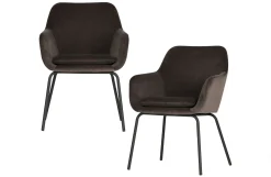 2er Set Esszimmerstuhl Schalenstuhl Velvet Mood Anthrazit-Vintagehaus New