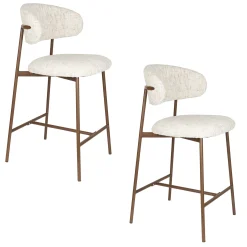 2er Set Retro Barhocker Claes Walnussholzoptik Off-White-Vintagehaus Outlet