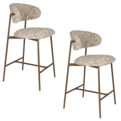 2er Set Retro Barhocker Claes Walnussholzoptik Multicolour-Vintagehaus Outlet