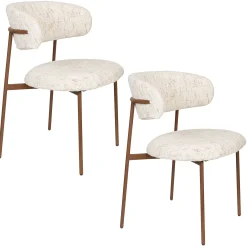 2er Set Retro Esszimmerstühle Claes Walnussholzoptik Off-White-Vintagehaus Hot