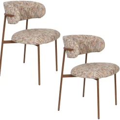 2er Set Retro Esszimmerstühle Claes Walnussholzoptik Multicolour-Vintagehaus Sale