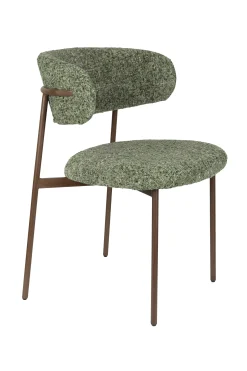 2er Set Retro Esszimmerstühle Claes Walnussholzoptik Grün-Vintagehaus Clearance