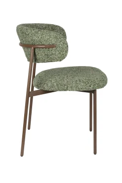 2er Set Retro Esszimmerstühle Claes Walnussholzoptik Grün-Vintagehaus Clearance