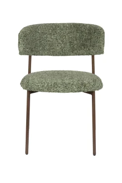 2er Set Retro Esszimmerstühle Claes Walnussholzoptik Grün-Vintagehaus Clearance