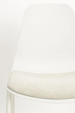 4er Set Retro Esszimmerstuhl Schalenstuhl Jeffrey in Weiß-Vintagehaus