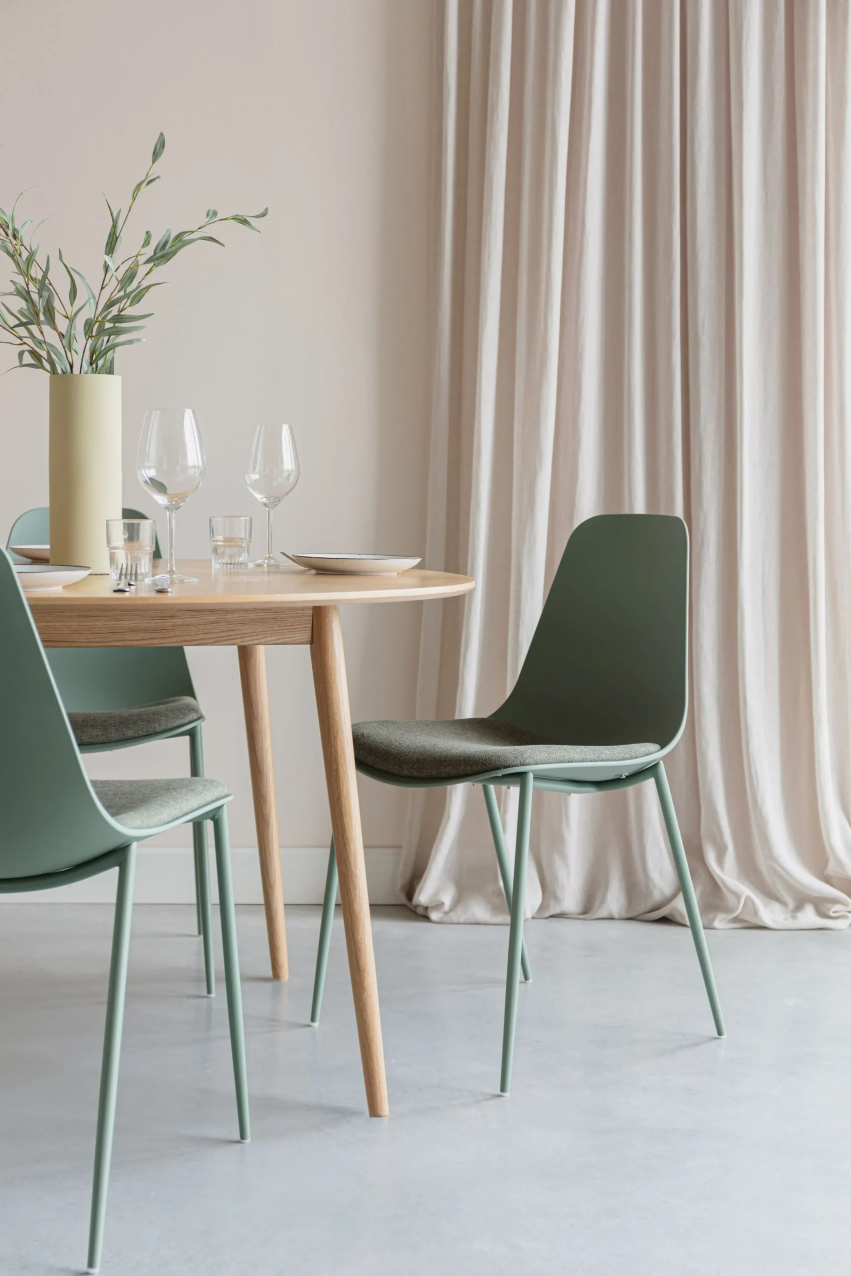 4er Set Retro Esszimmerstuhl Schalenstuhl Jeffrey in Grün-Vintagehaus New
