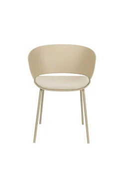 4er Set Retro Esszimmerstuhl Schalenstuhl Jessica in Beige-Vintagehaus Hot