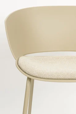 4er Set Retro Esszimmerstuhl Schalenstuhl Jessica in Beige-Vintagehaus Hot