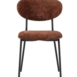 2er Set Retro Esszimmerstuhl Polsterstuhl Kjeld Samt Chenille Braun-WOOOD Online