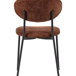 2er Set Retro Esszimmerstuhl Polsterstuhl Kjeld Samt Chenille Braun-WOOOD Online