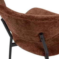 2er Set Retro Esszimmerstuhl Polsterstuhl Kjeld Samt Chenille Braun-WOOOD Online