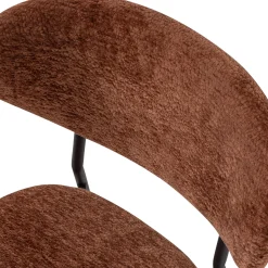 2er Set Retro Esszimmerstuhl Polsterstuhl Kjeld Samt Chenille Braun-WOOOD Online