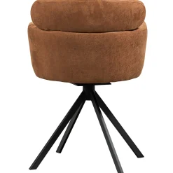 2er Set Retro Esszimmerstuhl Bürostuhl Fenne Drehbar Kunstleder Cognac-WOOOD Outlet