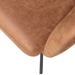 2er Set Retro Esszimmerstuhl Bürostuhl Fenne Drehbar Kunstleder Cognac-WOOOD Outlet