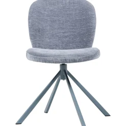 2er Set Retro Esszimmerstuhl Drehstuhl Femke Samt Chenille Blau-WOOOD Hot