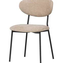 2er Set Retro Esszimmerstuhl Polsterstuhl Kjeld Samt Chenille Natur-WOOOD Outlet