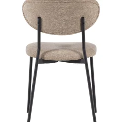 2er Set Retro Esszimmerstuhl Polsterstuhl Kjeld Samt Chenille Natur-WOOOD Outlet