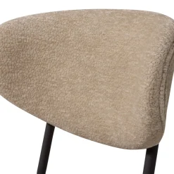 2er Set Retro Esszimmerstuhl Polsterstuhl Kjeld Samt Chenille Natur-WOOOD Outlet