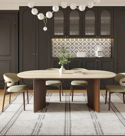 Essgruppe Travertin Tisch Tivoli + 6 Esszimmerstühle Linea-Vintagehaus New