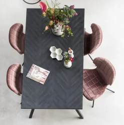 Esstisch Seth Eichenfurnier Fischgrätmuster Schwarz 180/90-Zuiver Clearance