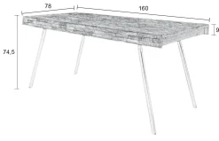 Esstisch Suri Modern Vintage Recyceltes Holz in 220 cm-Vintagehaus Sale