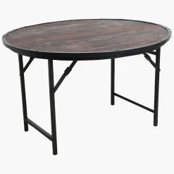 Esstisch Vintage Cafehaus Industrial Klapptisch Rund 120-Raw Materials Clearance