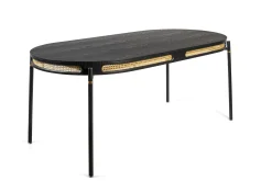 Esstisch Wiener Geflecht Don't Stop The Webbing Schwarz Gold Rattan-Bold Monkey New